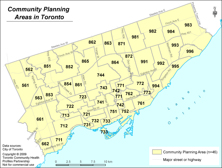 Toronto Community Planning Areas Map