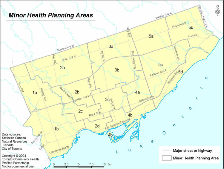 Minor Health Planning Areas Map